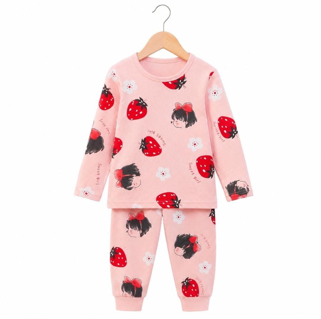 Kids Printed Full Sleeve Winter Pajama Set - Image 2