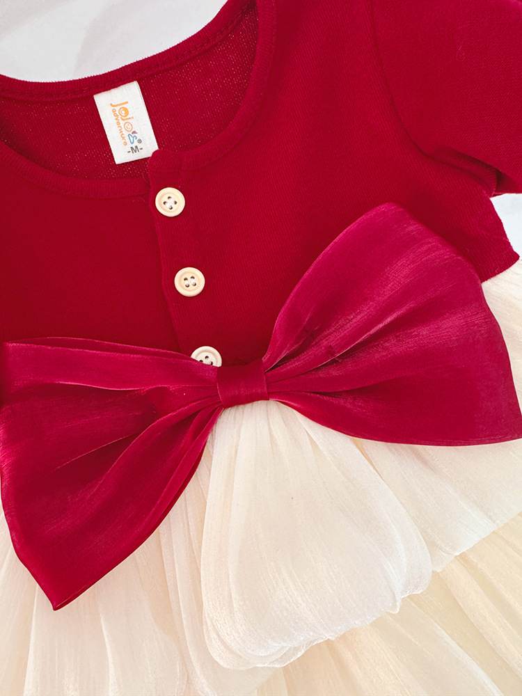 Girls Bow Tulle Party Dress - Image 3