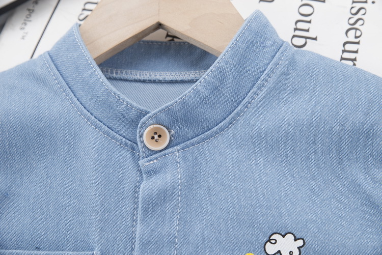 Baby Boys Denim Dungaree Set with Striped Polo T-Shirt - Image 4