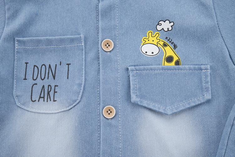 Baby Boys Denim Dungaree Set with Striped Polo T-Shirt - Image 3