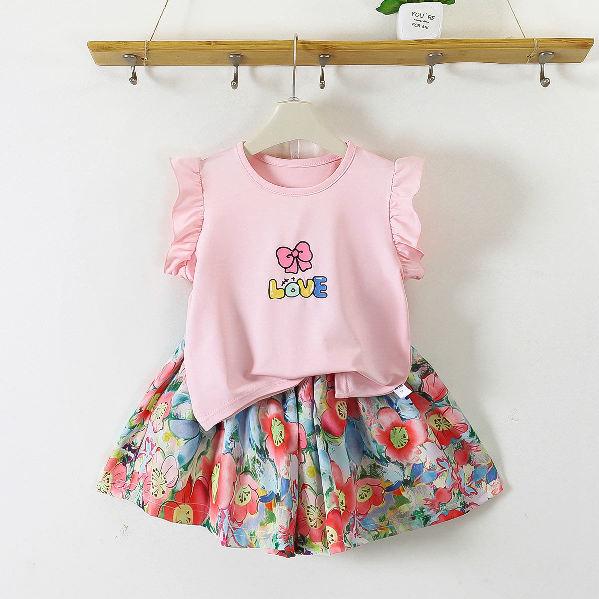 Cute Ruffle Top & Printed Skirt - Image 2